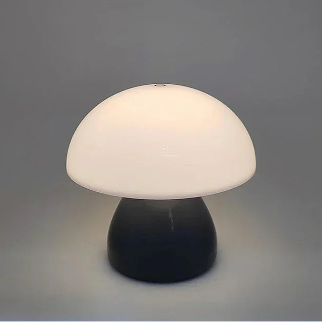 Lampe champignon noire LED tactile veilleuse nomade sans fil rechargeable USB silicone doux decoration moderne enfant