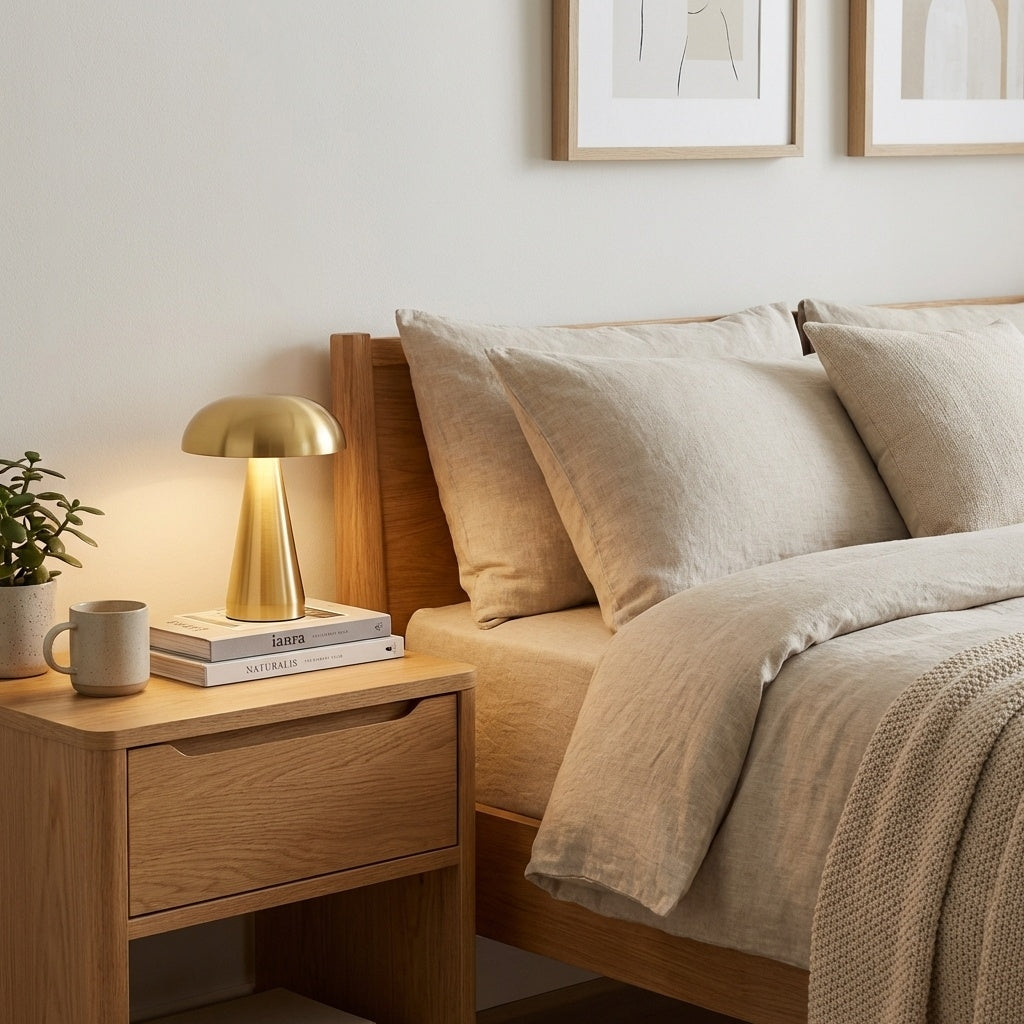 Lampe champignon mushroom gold allumee chambre enfant veilleuse LED dimmable sans fil portable batterie rechargeable table chevet doree