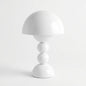 Lampe champignon blanche LED tactile sans fil rechargeable USB design scandinave nordique pied boules empilees decoration moderne 26cm