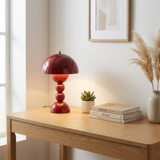 Lampe champignon mushroom silver allumee chambre enfant veilleuse LED dimmable sans fil portable batterie rechargeable table chevet