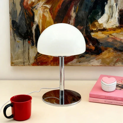 Lampe Champignon Bauhaus Vintage Blanche LED Tactile Verre Design Rétro | Déco - LAMPE-EN-CHAMPIGNON