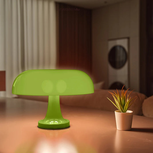Lampe champignon verte LED vintage rétro 60-70 sans fil rechargeable tactile design scandinave ambiance salon