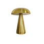 Lampe champignon mushroom doree gold LED tactile sans fil rechargeable USB design moderne aluminium decoration metal or