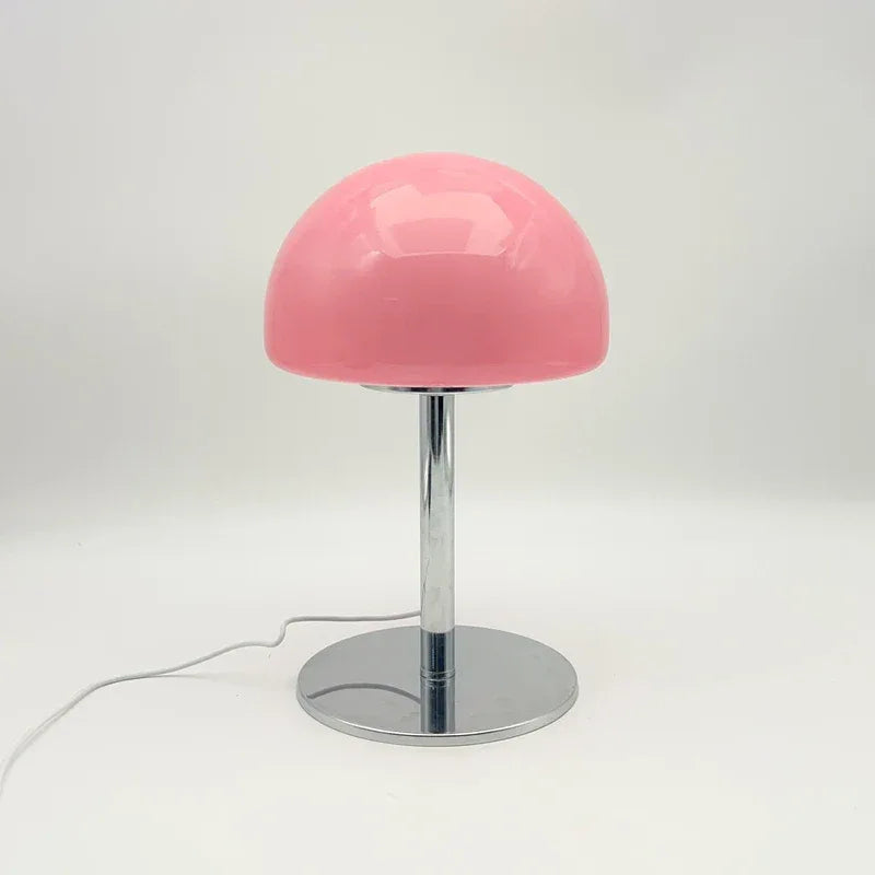 Lampe Champignon Bauhaus Vintage Rose LED Tactile Verre Design Rétro | Déco - LAMPE-EN-CHAMPIGNON