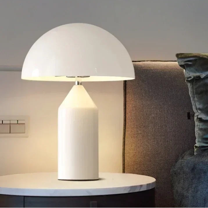 Lampe champignon LED blanche verre authentique sans fil rechargeable USB-C design moderne nordique protection yeux premium