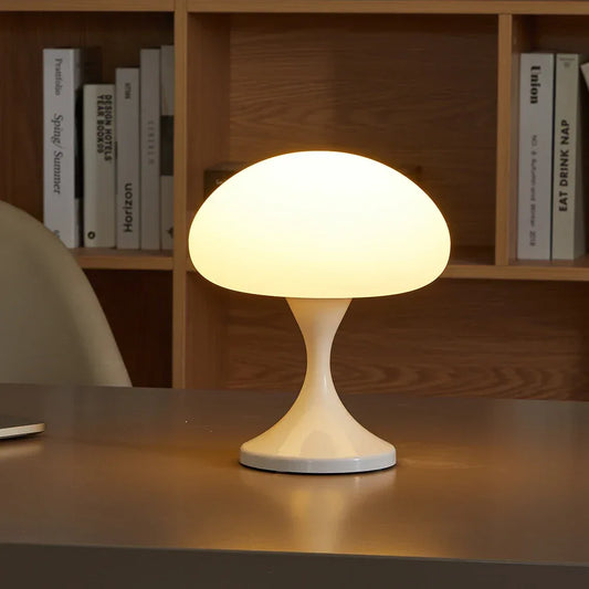 Lampe Champignon Blanche LED Rechargeable | Design Rétro 60-70 | 3 Intensités - LAMPE-EN-CHAMPIGNON