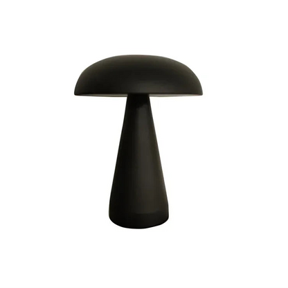 Lampe champignon mushroom noire black LED tactile sans fil rechargeable USB design moderne aluminium decoration metal