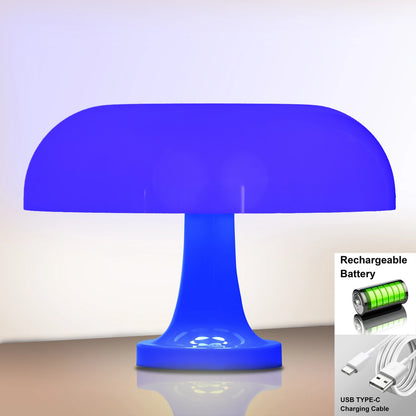 Lampe champignon bleue tactile LED USB-C 3 intensités design iconique années 70 nordique minimaliste