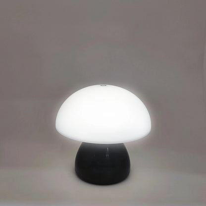 Lampe champignon noire veilleuse LED allumee chambre enfant bebe ambiance douce tactile sans fil rechargeable table chevet